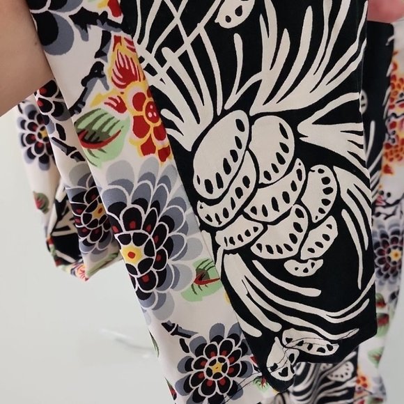 Hoss Intropia Tropical Print Double Scoop  Neck Tank Jumpsuit Romper XS box14 - Picture 10 of 11